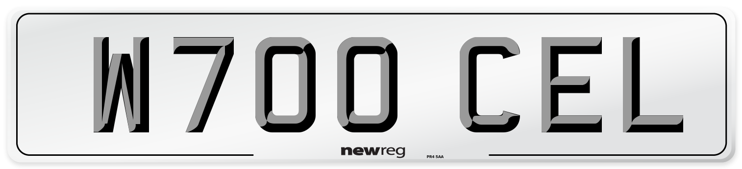 W700 CEL Number Plate from New Reg
